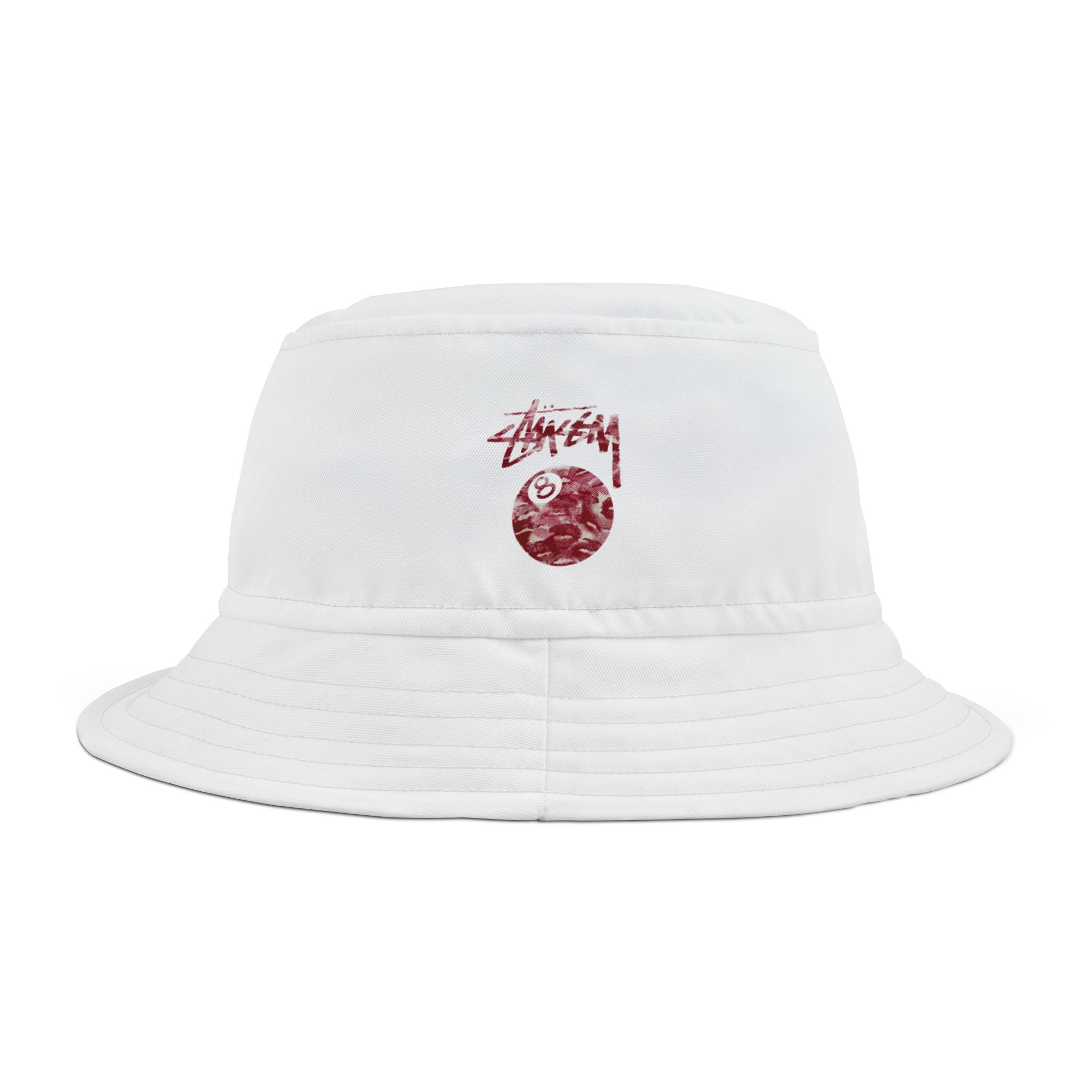 Stussy Red Globe Logo Bucket Hat